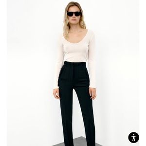 Zara High Waisted Black Pants NWT